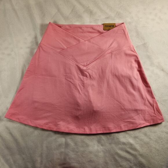PINK Victoria's Secret Dresses & Skirts - VS PINK Pink Stretch Cotton High Waist V Crossover Skort with Pockets Small NWT